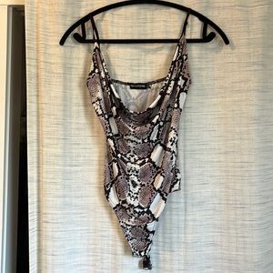 Snake print body suit
